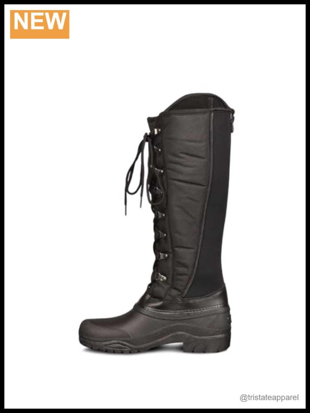 Water Repellent TPR Sole Equestrian Boots Knee High Zipper Winter Riding Boots
